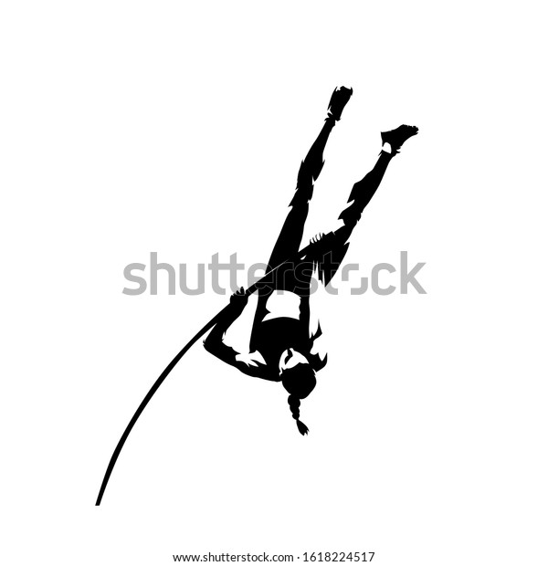 Pole Vault Woman Athlete Isolated Vector Stock Vector Royalty Free