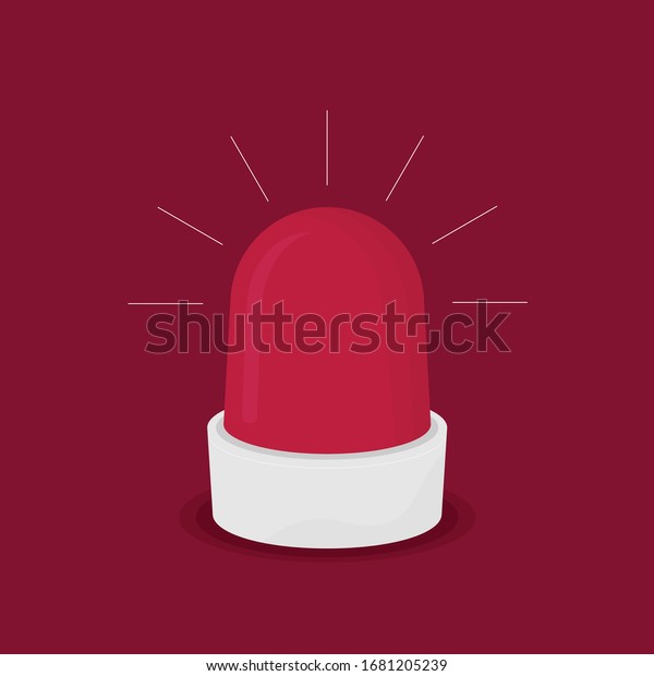 Police Ambulance Red Flasher Siren Icon Stock Vector Royalty Free