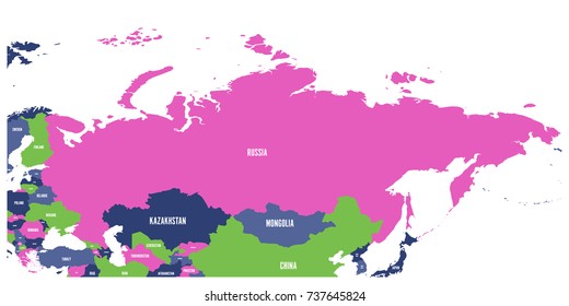 Political Map Russia Surrounding European Asian Stock Vector Royalty Free Shutterstock