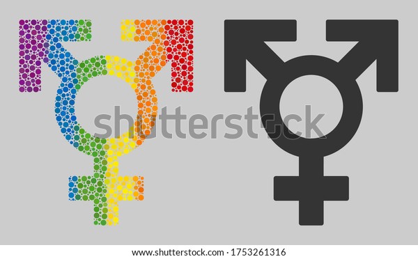 Polyandry Sex Symbol Composition Icon Round Stock Vector Royalty Free