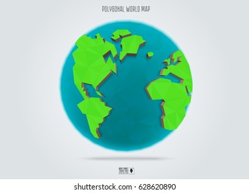 Earth Illustration Low Poly Style Polygonal Stock Vector Royalty Free