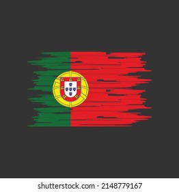 Portugal Flag Brush Vector National Flag Stock Vector Royalty Free