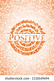 Positive Orange Mosaic Emblem Background Stock Vector Royalty Free