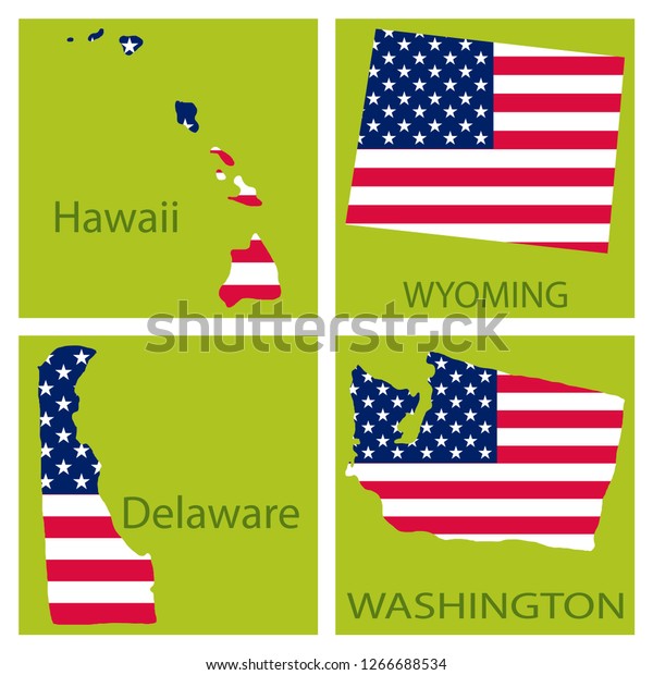 Poster Map United States America State Stock Vector Royalty Free