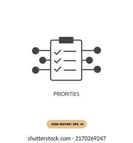 Priorities Icons Symbol Vector Elements Infographic Stock Vector