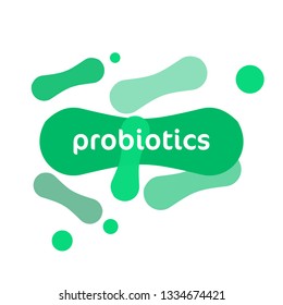 Probiotics Bacteria Vector Logo Prebiotic Lactobacillus 스톡 벡터 로열티 프리