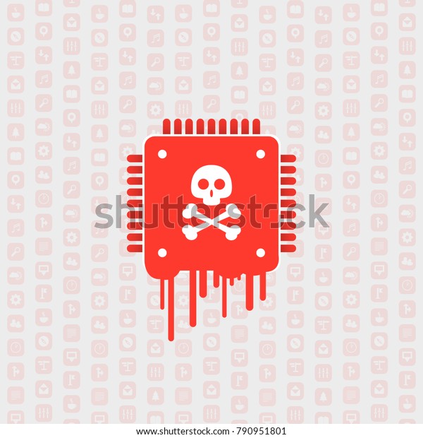 Processor Affected By Meltdown Spectre Critical Stock Vector Royalty