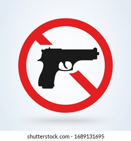 Prohibition Sign Gun No Firearms Symbol Stock Vector Royalty Free Shutterstock