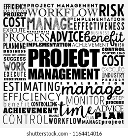 Project Management Word Cloud Collage Business Stock Vector Royalty