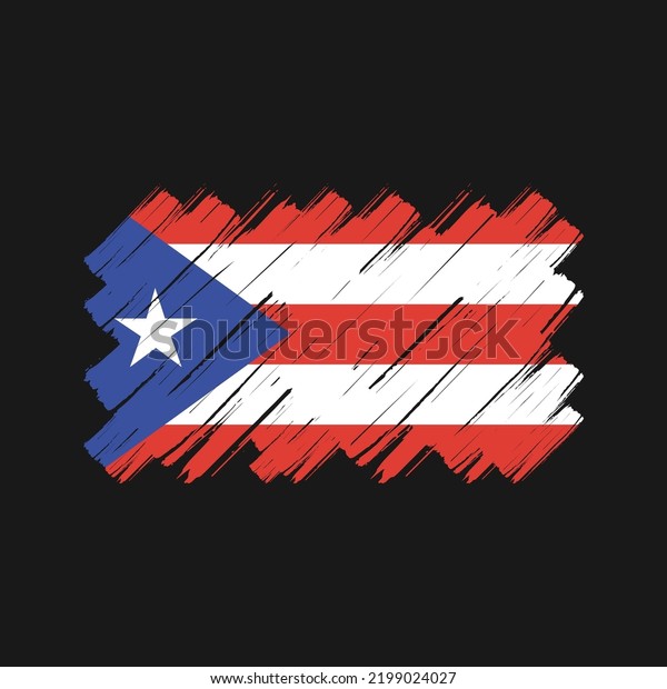 Puerto Rico Flag Brush Strokes National Stock Vector Royalty Free