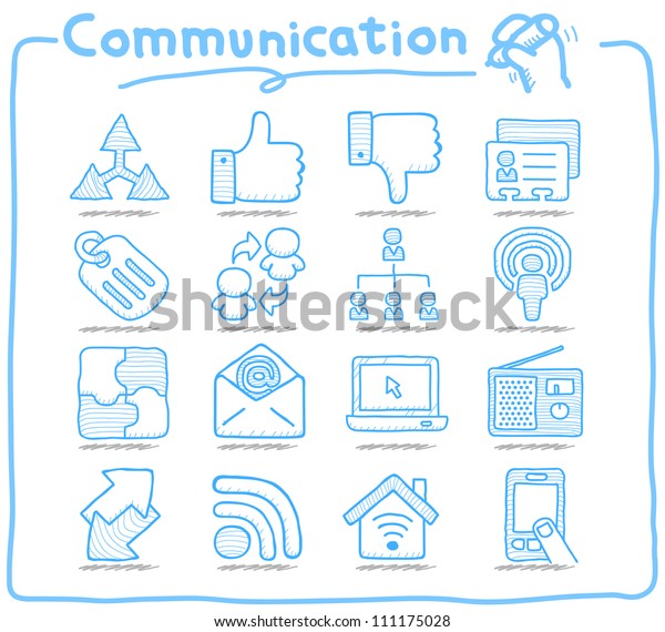 Pure Series Hand Drawn Communication Network Stock Vector Royalty Free