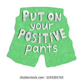 Put Your On Positive Pants Vector Stock Vector Royalty Free