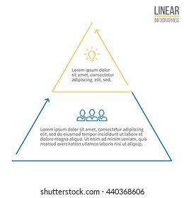 Pyramid Infographics Linear Diagram Chart Stock Vector Royalty Free