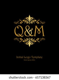 M M Initial Wedding Logo Template Stock Vector Royalty Free