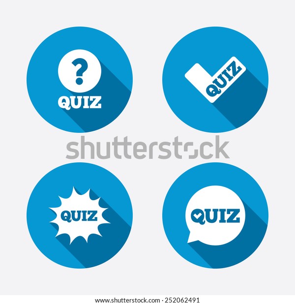 Quiz Icons Speech Bubble Check Mark Stock Vector Royalty Free