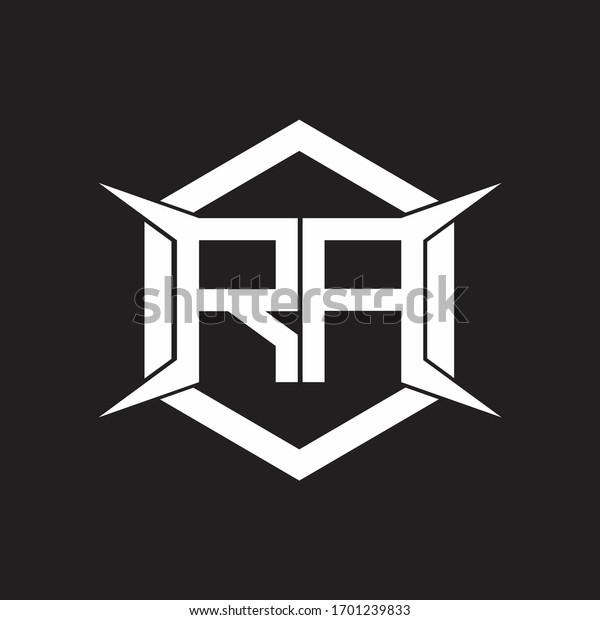 Ra Logo Monogram Hexagon Four Taper Stock Vector Royalty Free