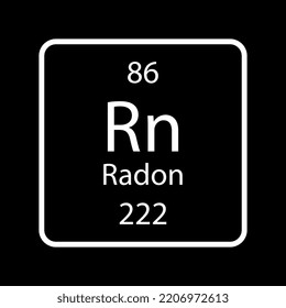 Radon Symbol Chemical Element Periodic Table Stock Vector Royalty Free