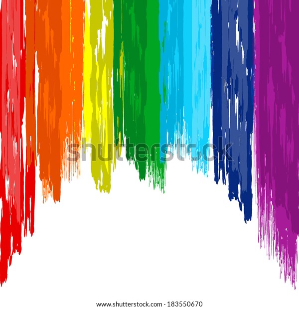 Rainbow Brush Strokes Color Background Stock Vector Royalty Free