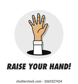 Raise Your Hand Vector Illustration Flat Vector De Stock Libre De