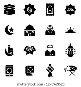 Vektor Stok Ramadan Icons Pack Isolated Ramadan Symbols Tanpa Royalti