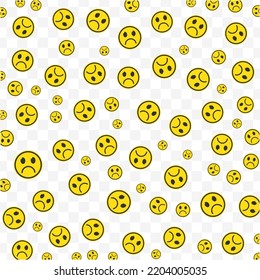 Random Pattern Very Sad Emoticons Yellow Stock Vector Royalty Free