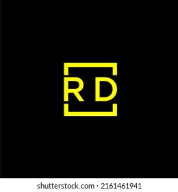 Rd Initial Monogram Logo Square Style Stock Vector Royalty Free