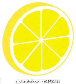 Realistic Lemon Slice White Isolated Background Stock Vector Royalty