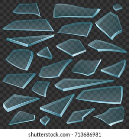 Realistic Transparent Shards Broken Glass On Stock Vector Royalty Free