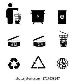 Vector Black Garbage Icons Set On Stock Vector Royalty Free 213766969