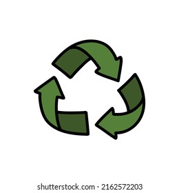 Recycle Symbol Doodle Icon Vector Illustration Stock Vector Royalty