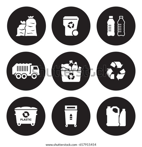 Recycling Plastic Icons Set Stock Vector Royalty Free