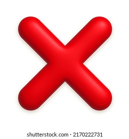 Red Cancel Cross Mark Icon D Stock Vector Royalty Free