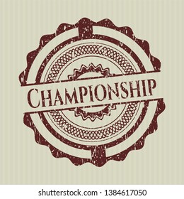 Red Championship Distress Rubber Seal Texture Stock Vector Royalty