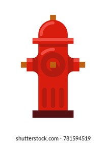 Red Fire Hydrant Flat Style Vector Stock Vector Royalty Free