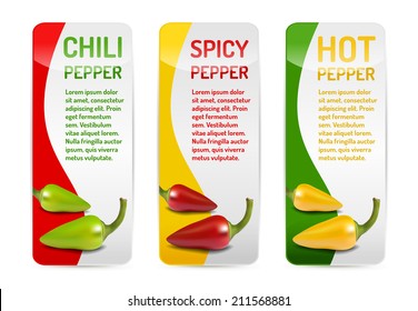 Red Green Yellow Chili Pepper Banner Stock Vector Royalty Free