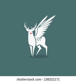 Red Nosed Reindeer Wings Vector Illustration Image Vectorielle De