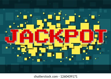 Red Pixel Retro Victory Navigation Button Stock Vector Royalty Free