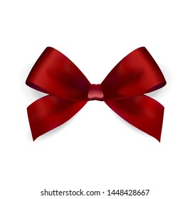 Red Satin Bow Vector Red Bow Stock Vector Royalty Free 1448428667