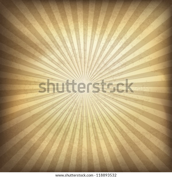 Retro Brown Sunburst Background Vector Illustration Stock Vector