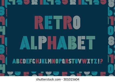 Retro Stripes Funky Fonts Settrendy Elegant Stock Vector Royalty Free