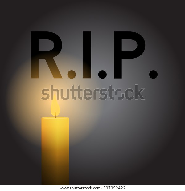 Rip Rest Peace Candle Vector Stock Vector Royalty Free