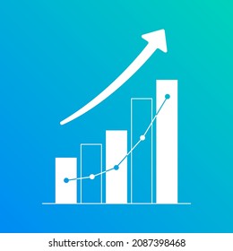 Rising Graph Icon Bar Line Charts Stock Vector Royalty Free