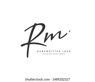 Rm Initial Handwriting Handwritten Logo Identity Stock Vector Royalty