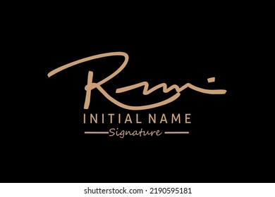 Rm Initial Letter Handwriting Signature Logo Stock Vector Royalty Free