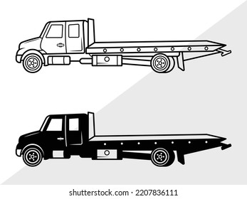 Rollback Truck Svg Printable Vector Illustration Stock Vector Royalty