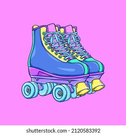 Roller Skates Illustration Retro Roller Skates Stock Vector Royalty