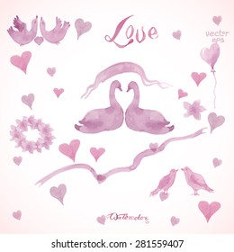 Cute Lovely Princess Swan On Pink Stock Vector Royalty Free 631288433