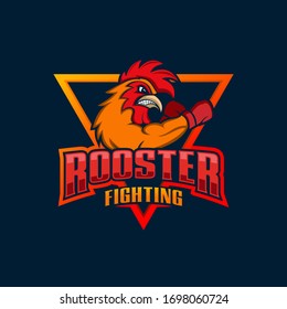 Rooster Mascot Esport Logo Design Stock Vector Royalty Free