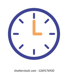 Round Clock Time On White Background Stock Vector Royalty Free