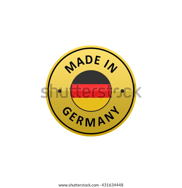 Round Made Germany Label German Flag Stock Vector Royalty Free